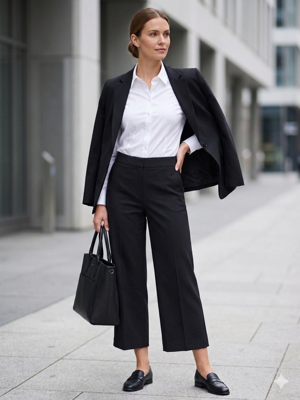 Kate Spade New York Wide Leg Cropped Pants Black Size 4